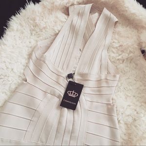 Kylie Jenner Beige/champagne bandage dress